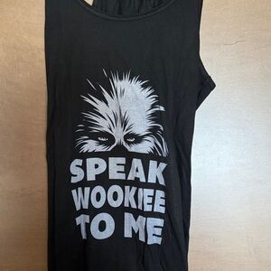 Star Wars Black Racerback Tank with Silver Logo